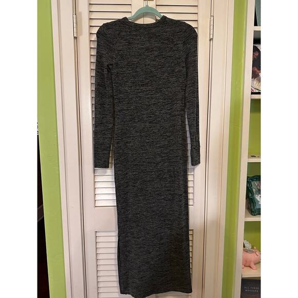 French Connection Charcoal Cutout Bodycon Maxi Dress – Long Sleeve, Size M - Picture 4 of 4